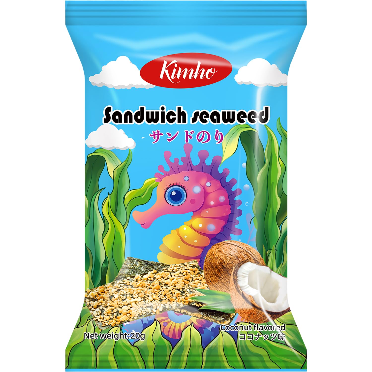 KIMHO - Chips di Alga Marina e Cocco - Multipack (24 x 20 g)