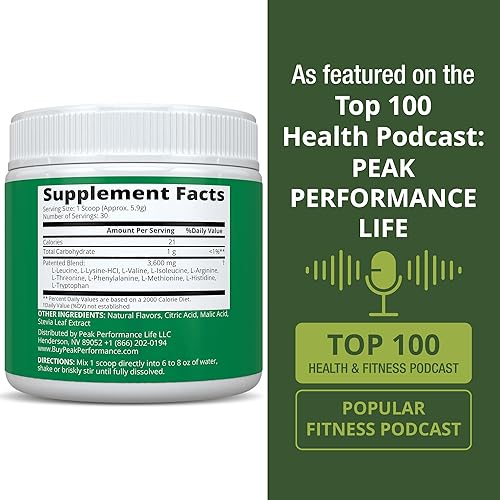 Miniatura 10 de Los 9 aminoácidos esenciales en polvo con 26 estudios clínicos. EAAs 32X eficaz frente a aminoácidos ramificados BCAABCAAS. Suplemento EAA pre o