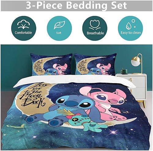 Miniatura 5 de Juego de funda de edredón de dibujos animados para niños y adultos, juego de ropa de cama con estampado 3D de anime, juego de funda de edredón