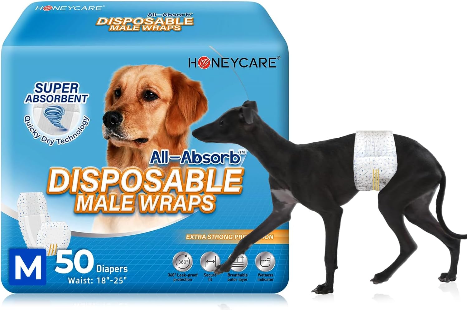 HONEY CARE All-Absorb A25 Male Dog Wrap