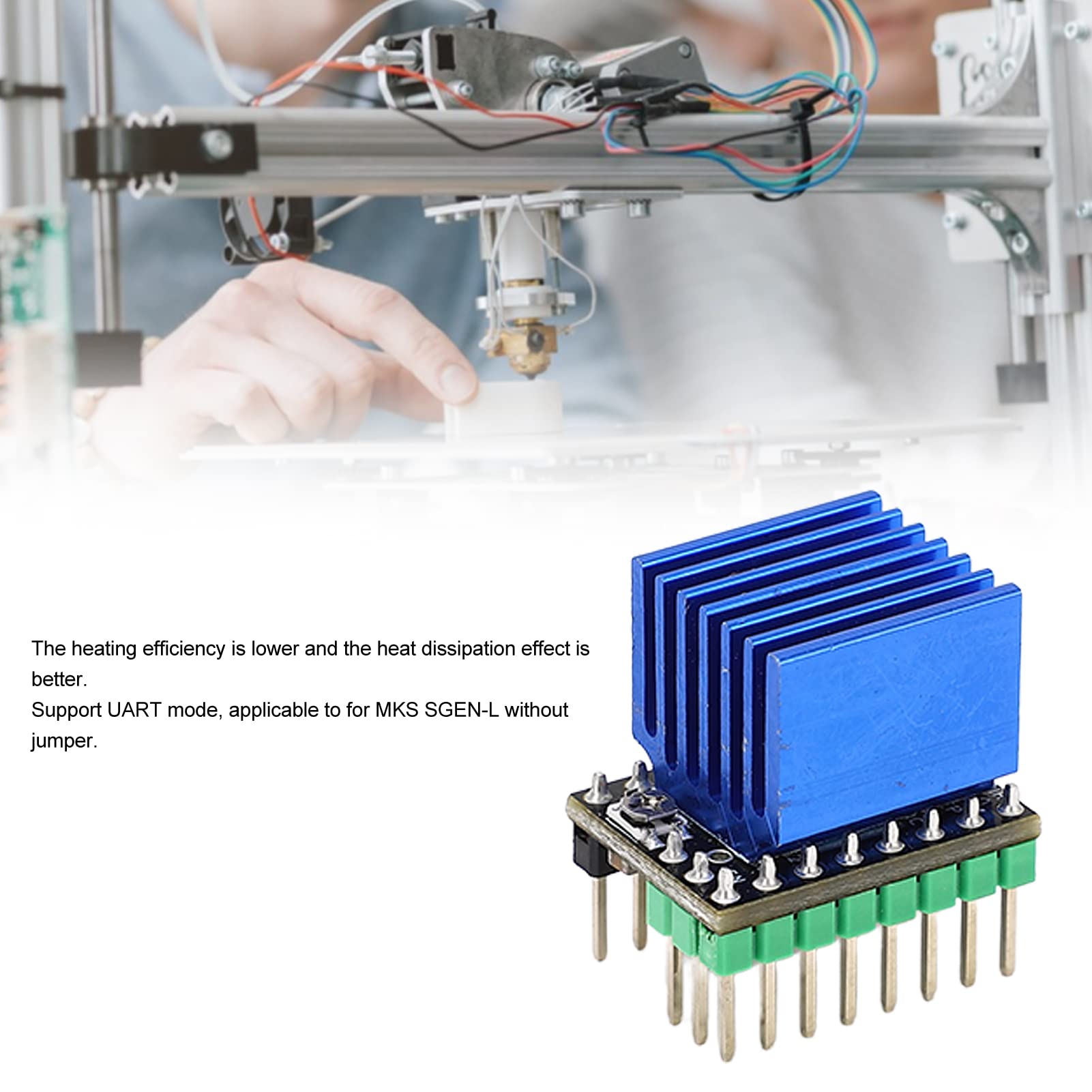 ANKROYU Stepper Motor Driver, TMC2226 256 Microstep Low Noise, Printer Motor Drive Module with Heatsink 3D Printer Accessory for Motor Speed Controllers