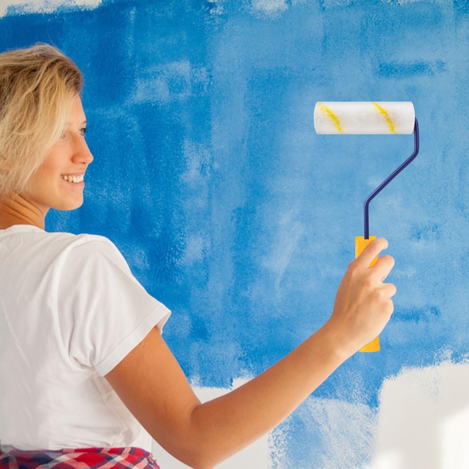 10 Pezzi Rullo per Pittura, Set di Rulli da 10 cm, Rulli per Pittura, Set di Rulli per Pittura con Manico, Rullo per Pittura Professionale, Rullo per Vernice da Parete, Rullo Spazzola per Vernice per