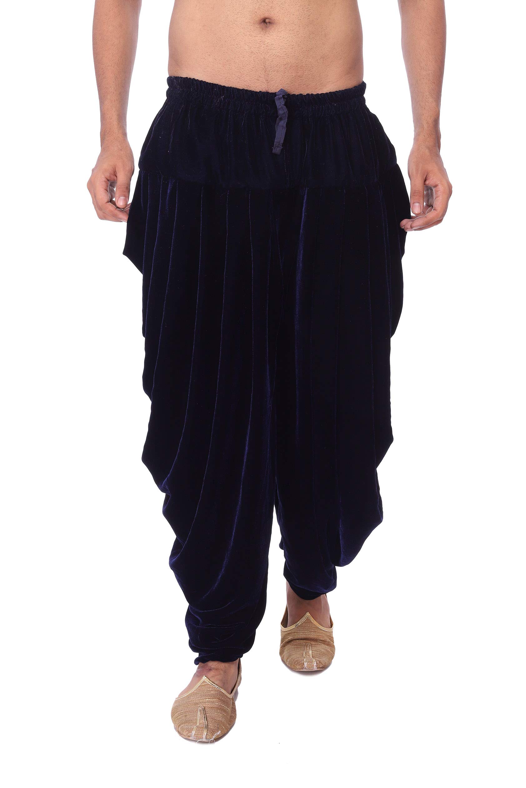 Pehanaava Men's Ready to Wear Cotton Silk Traditional Dhoti Pants Pajama- Black-picture-53