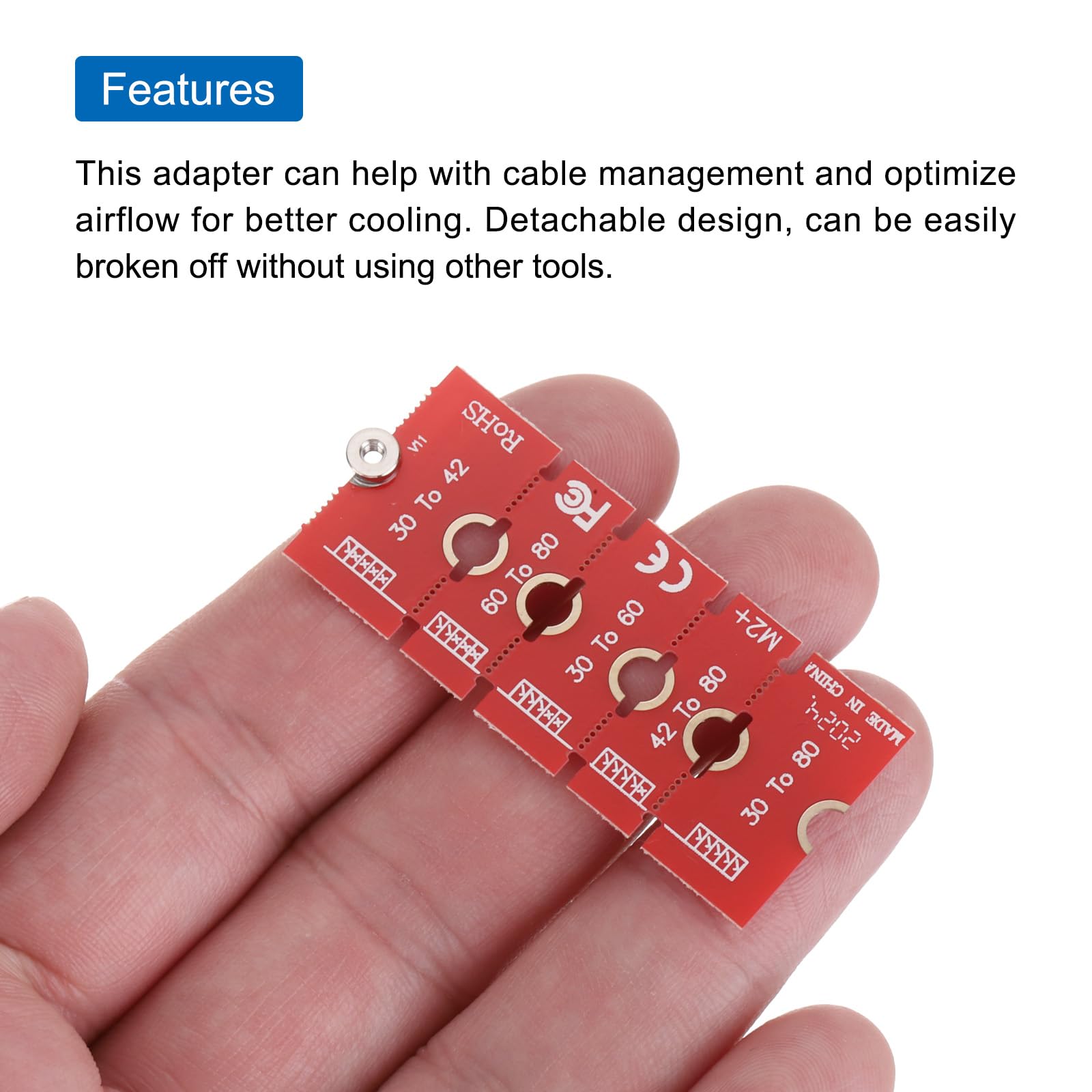 QUARKZMAN 3szt M2+ Przedłużacz Adapter Długość M.2 Ngff/Nvme 2230, 2242, 2260, 2280, Wielofunkcyjny Uchwyt Płytki PCB Rozszerzenie karty Ssd do komputera PC Czerwony