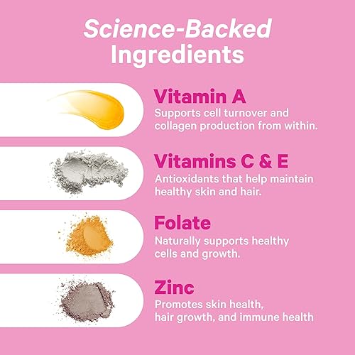 Miniatura 2 de Pink Stork Total Glow: Gomitas para la piel y las uñas con sabor a bayas con biotina, folato, zinc, vitamina B6, vitamina A, vitamina B12, vitaminas