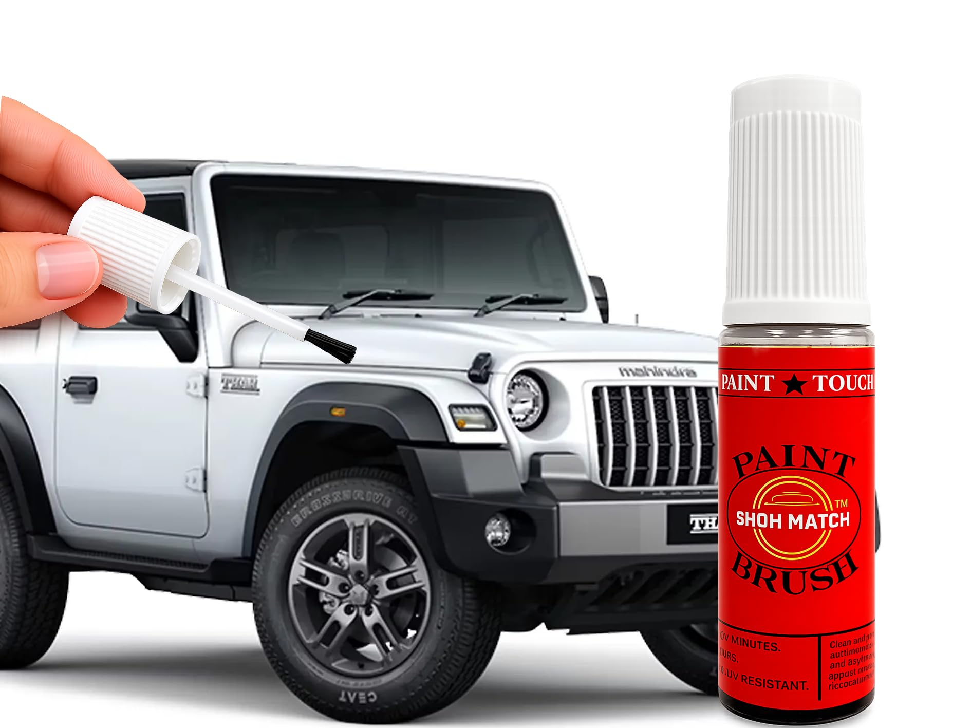 Show Match 2K Touch-Up Paint for Mahindra Thar– Scratch Remover Pen (Multiple Colors) (Everest White(MM9407)-picture-24