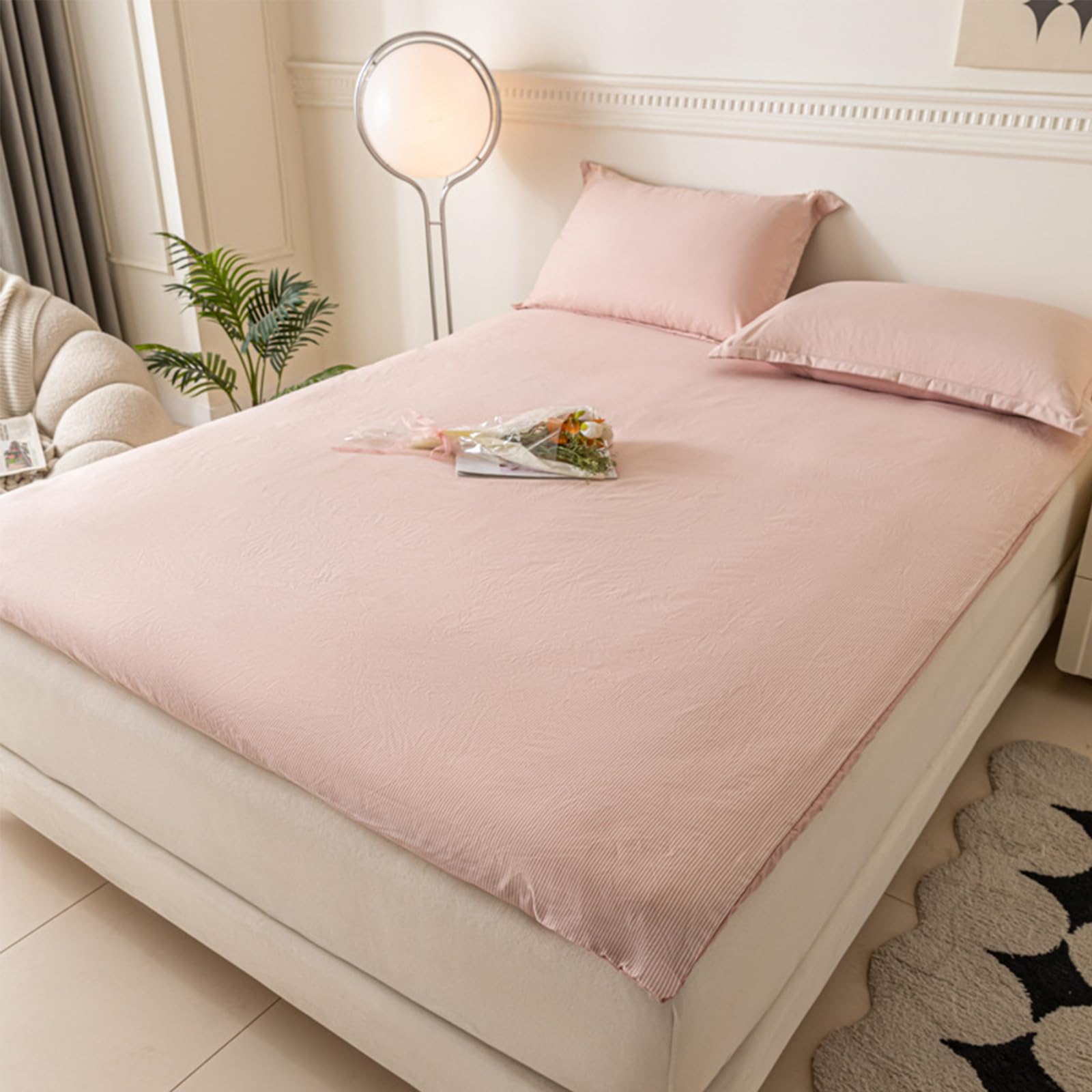 Futon-Matratzenbezug aus Baumwolle, gewaschene Streifen, japanische Tatami-Bodenmatte, Reißverschluss, wendbar, atmungsaktiv, hautfreundlich, Bettumhüllung für Schlafzimmer, Schlafsaal, Gästezimmer