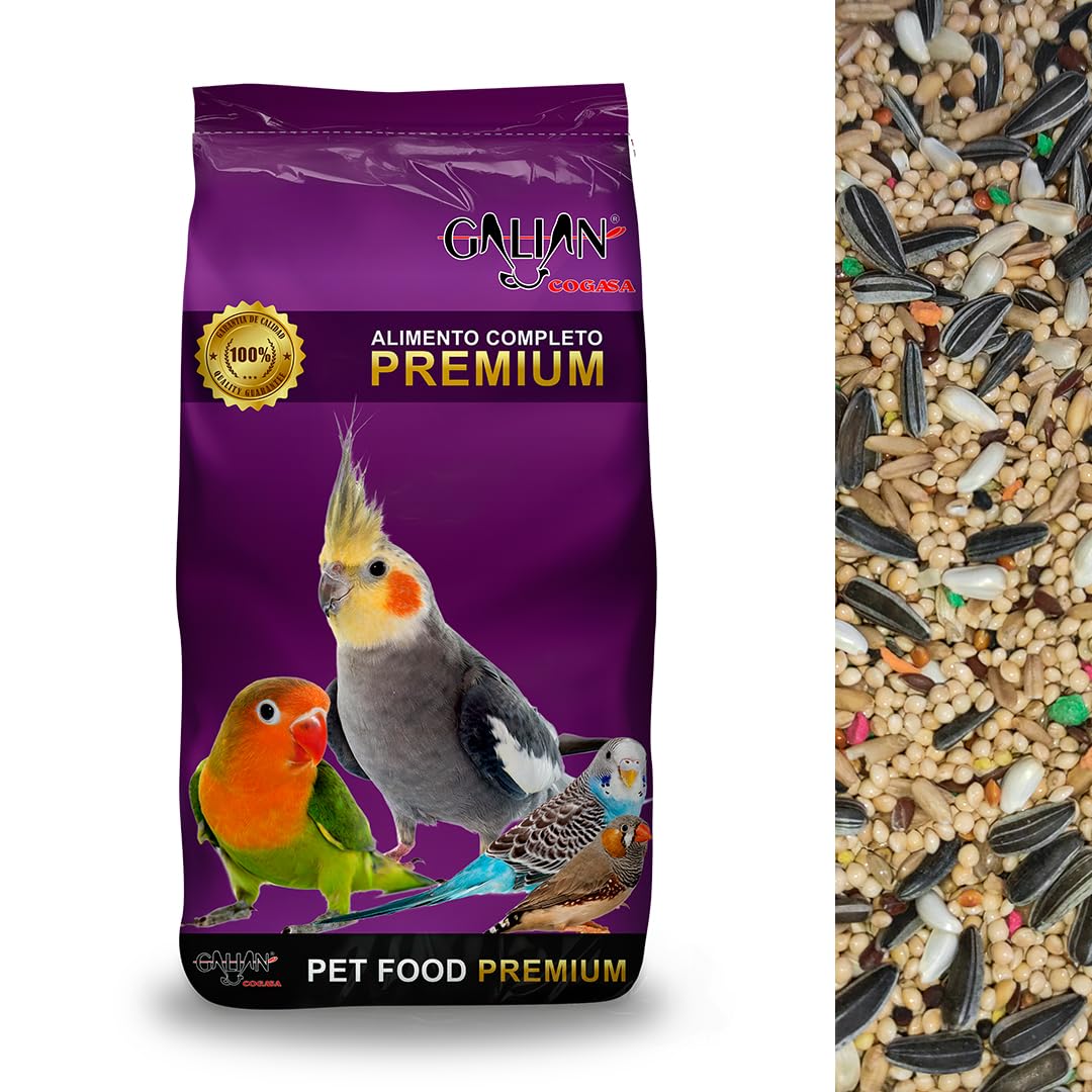 Mezcla de Semillas de 20 kg para ninfas y agapornis Alimento Natural al 100% - Enriquecido con vitaminas - Nutrición Completa y equilibrada - Producido en España