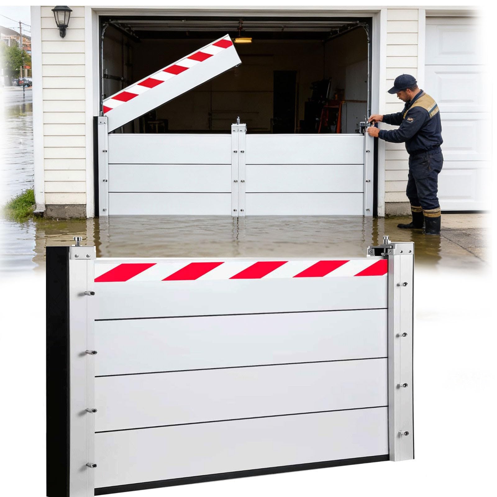 330x20cm/10.83x0.66ft Batardeau Anti-Inondation, BarrièRe de Protection Contre Les Inondations En Alliage D'Aluminium, SystèMe Batardeau Anti-Inondation, BarrièRe Anti-Inondation