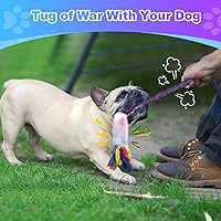 Vista 5 de Juguetes de cuerda para perros, juguete de cuerda para perro casi indestructible con chirrido fuerte, juguete interactivo ideal para entrenamiento