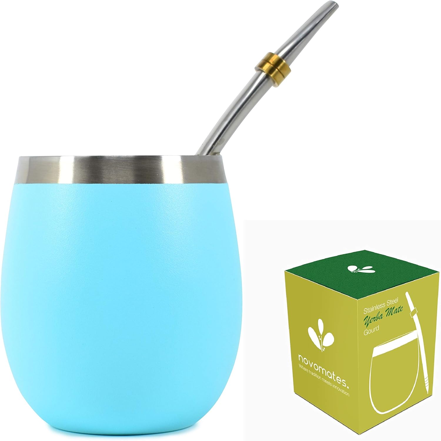 Novomates Yerba Mate Kit Including Double Wall Stainless