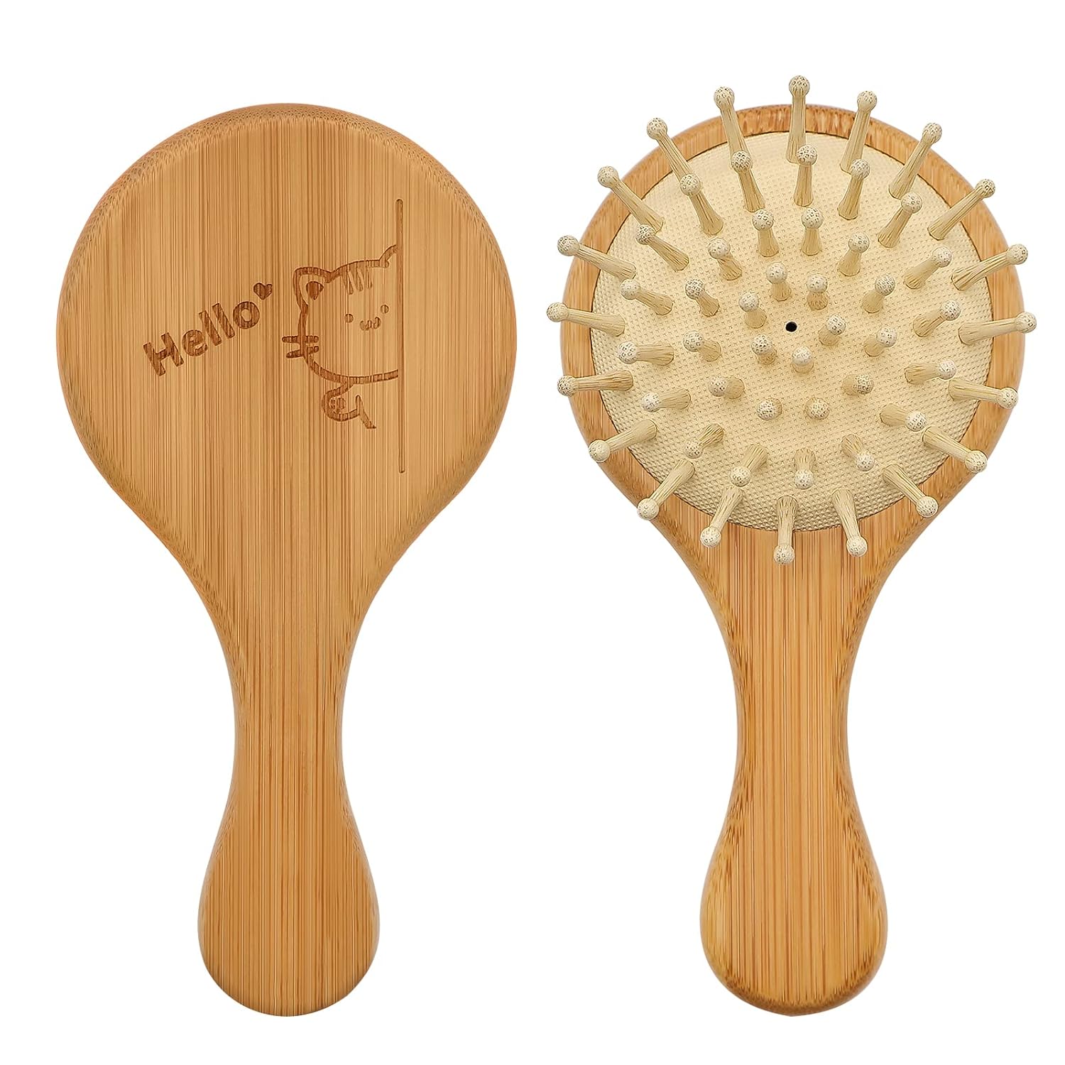 Wooden Mini Hair Brush for Growth | Toddler & Travel Use