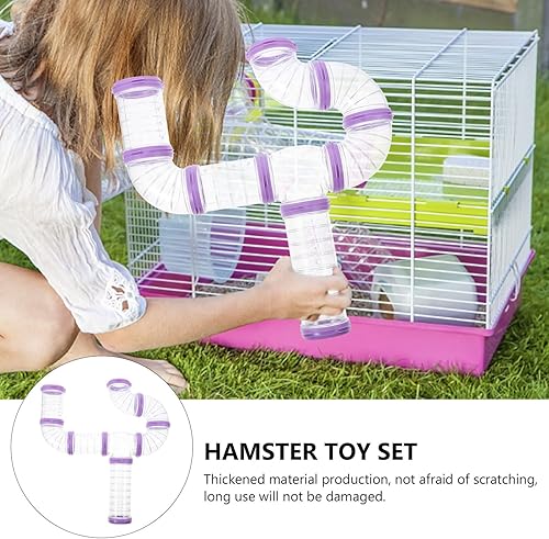Miniatura 6 de iplusmile Juego de tubos de hámster, bricolaje para hámster, túnel de aventura externa, pista de conexión, túnel de rata, juguete para jaula de