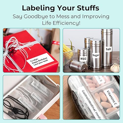 Miniatura 6 de Omezizy T02 Impresora de calcomanías  Cápsula de impresión térmica Bluetooth con 1 rollo de papel adhesivo, mini impresora de notas adhesivas para