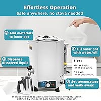 Vista 6 de Hehinton Olla profesional 3 en 1 para fundir doble caldera, 8.3 cuartos de galón 1500 W, todo el derretidor de acero inoxidable para chocolate