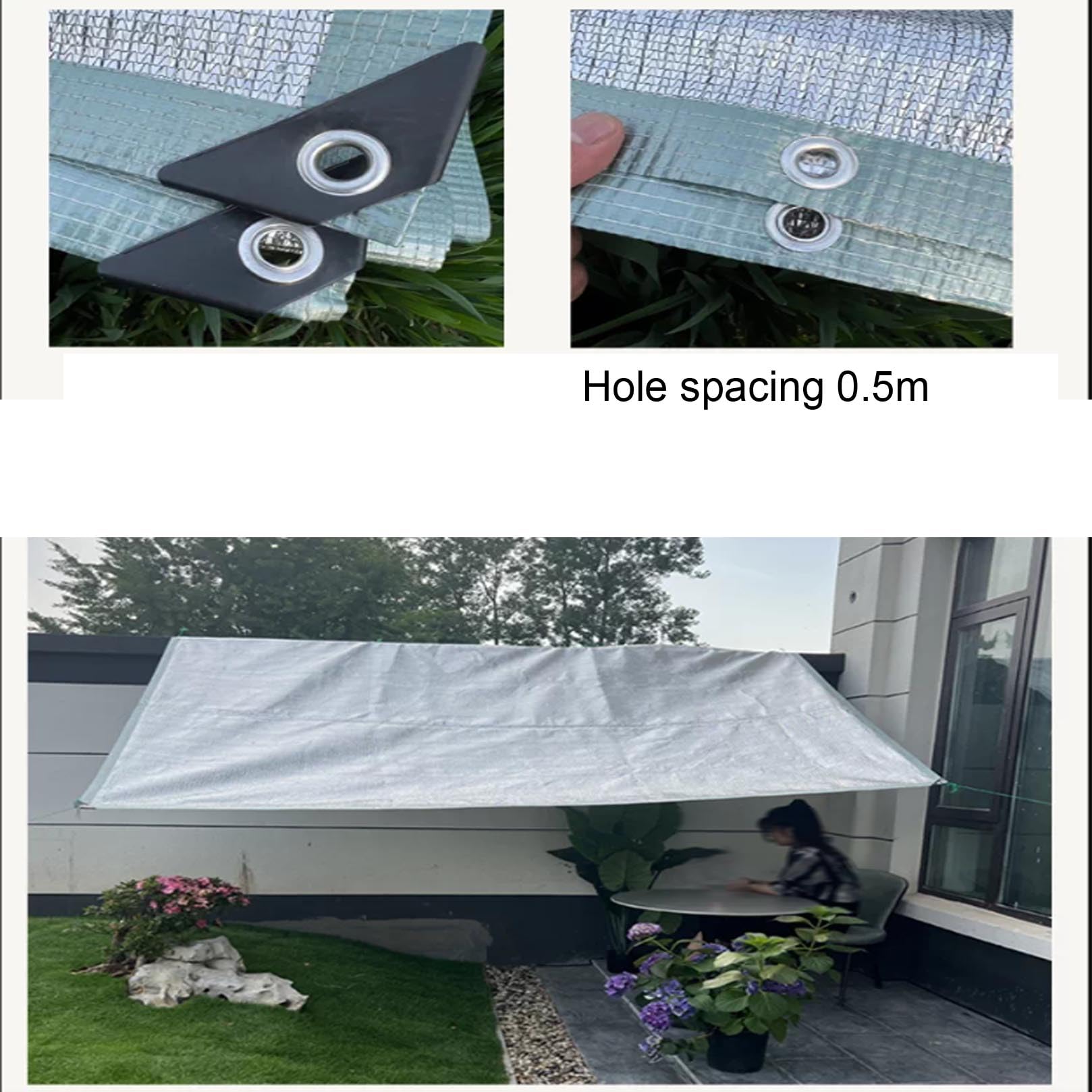 Malla de Sombra Reflectante de Aluminio 99% protección UV, lámina Solar para jardín, Patio, Techo, cochera, Exterior, Coches y Plantas