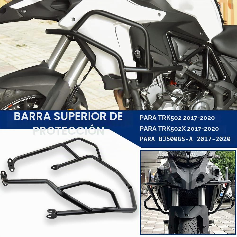Protector de Motor de Carretera para Motocicleta, Barra de Choque Superior Parachoques Marco contra caídas Compatible con TRK502 TRK 502X BJ500GS (17-20)