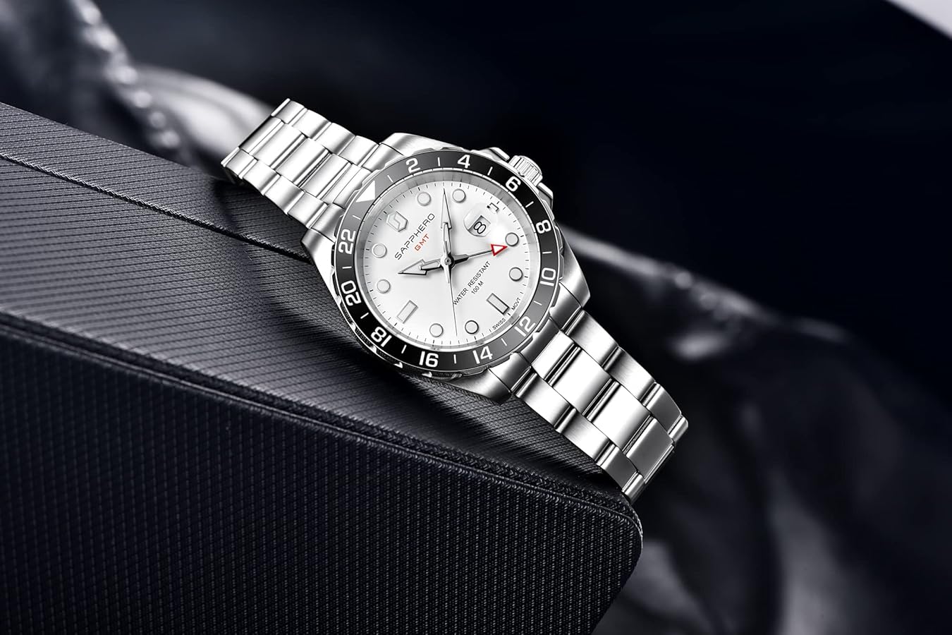 Amazon | GMT 腕時計 gmt時計メンズ スイス製クォーツムーブ 10気圧