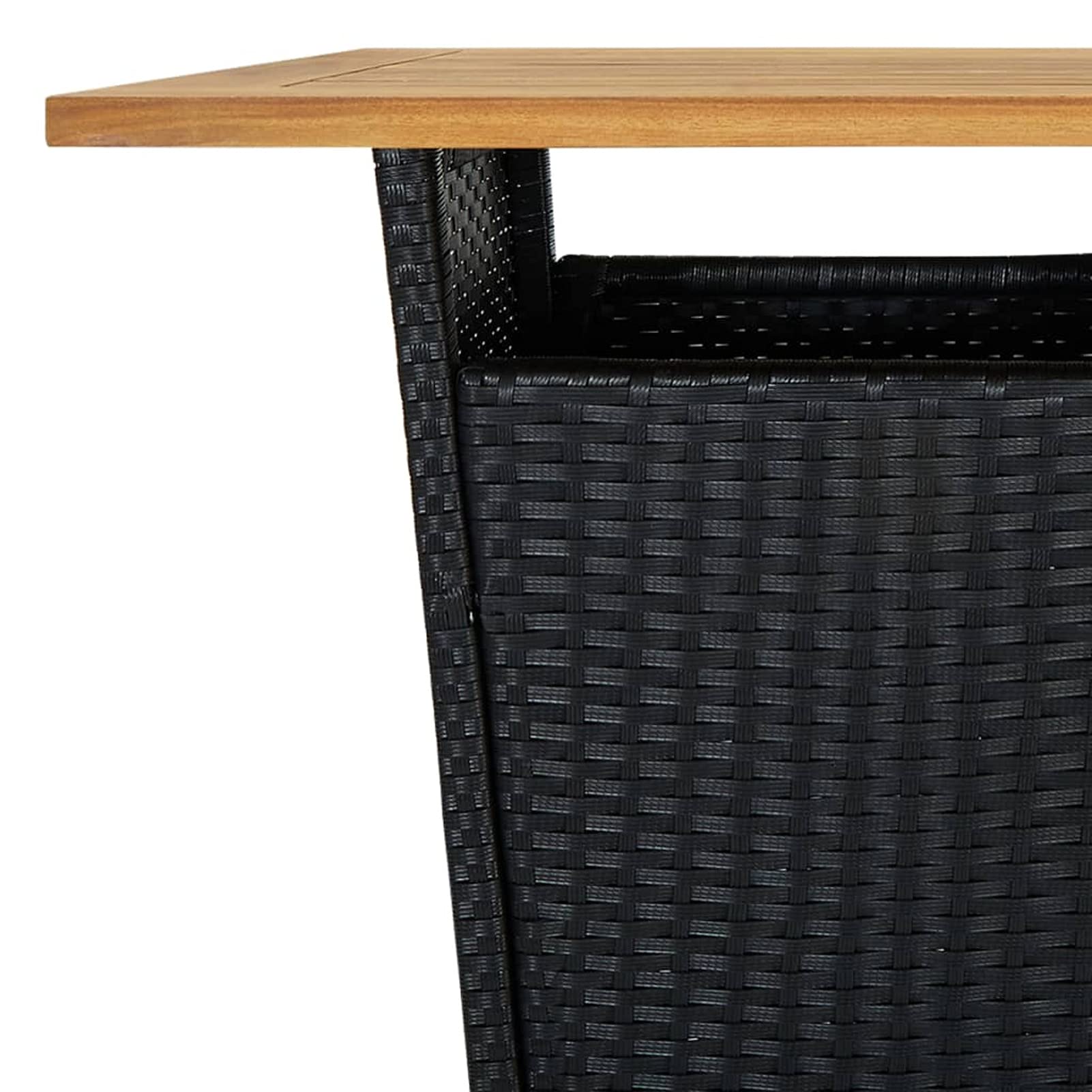 Tidyard Set de Muebles Bar Jardín 3 Piezas con Cojines Set Mesa Alta de Bar y 2 Taburetes con Respaldo Balcón Terraza Mesa y Sillas Barra Bistró Muebles Ratán PE Negro