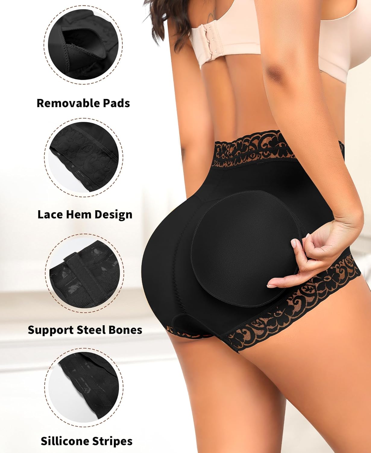 Ganado Butt Lifting Panties Butt Pads Shapewear Padded Underwear for Women Booty Lifter Hip Enhancer Panty - Image 2