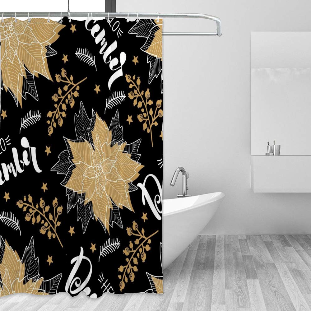 Rideau de douche imperméable en tissu polyester de qualité supérieure Noël