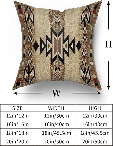 Miniatura 6 de Giwawa Southwestern - Juego de 2 fundas de almohada rústicas nativas americanas, fundas de cojín cuadradas geométricas tribales aztecas para sofá,