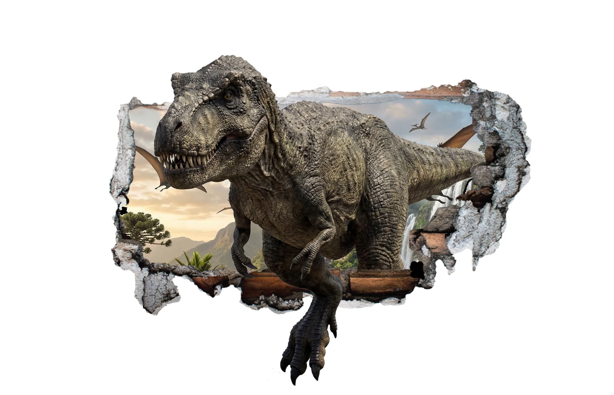 Large Dinosaur Wall Stickers for Boys Bedroom, 3D Dinosaur Wall Art Decals for Kids Nursery Decor, Peel and Stick Dinosaur Stickers, Removable Childrens Wall Stickers for Bedroom, Playroom & Nursery