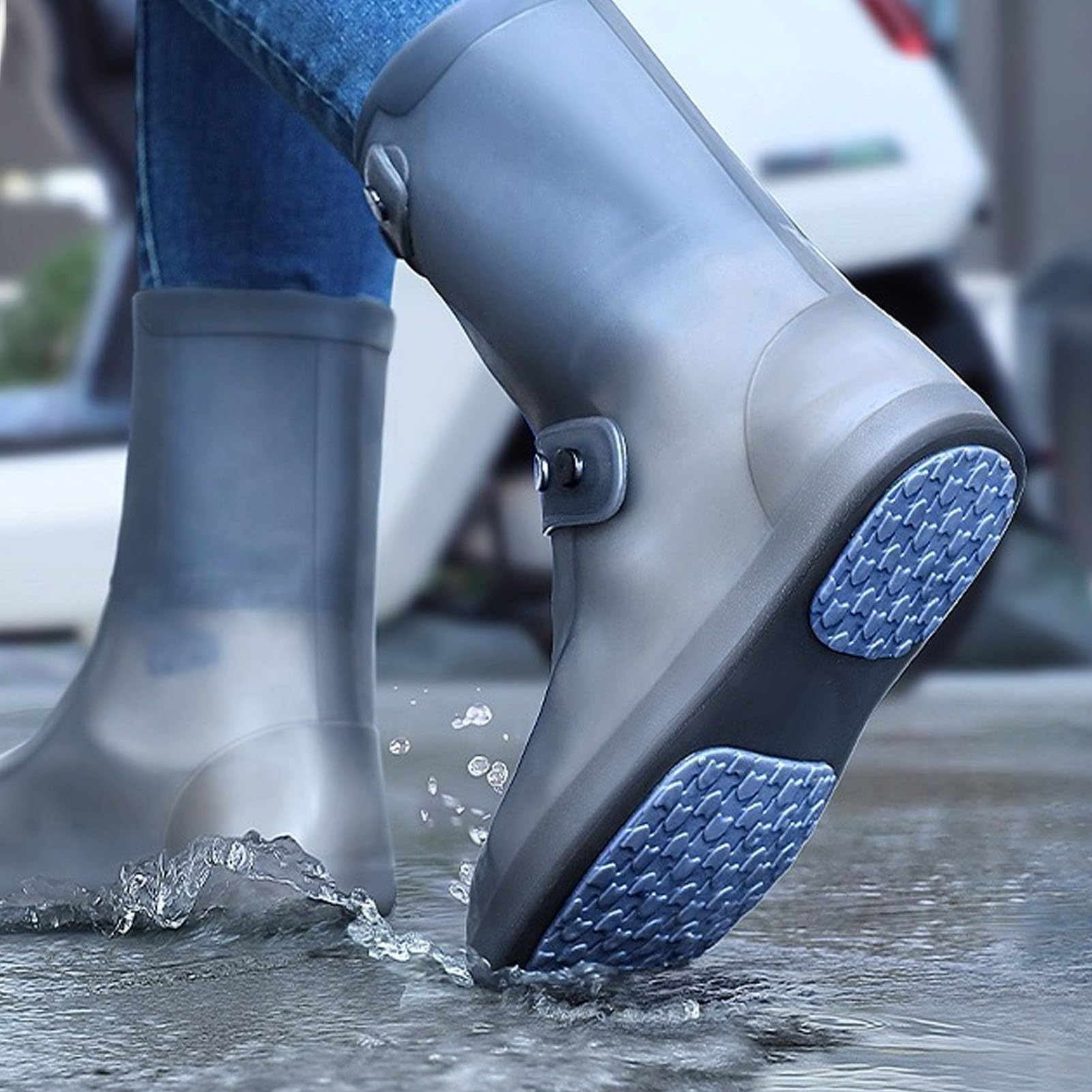Couvre-chaussures Imperméables Réutilisables - Antidérapants, Lavables - Pour Rando, Vélo, Maison