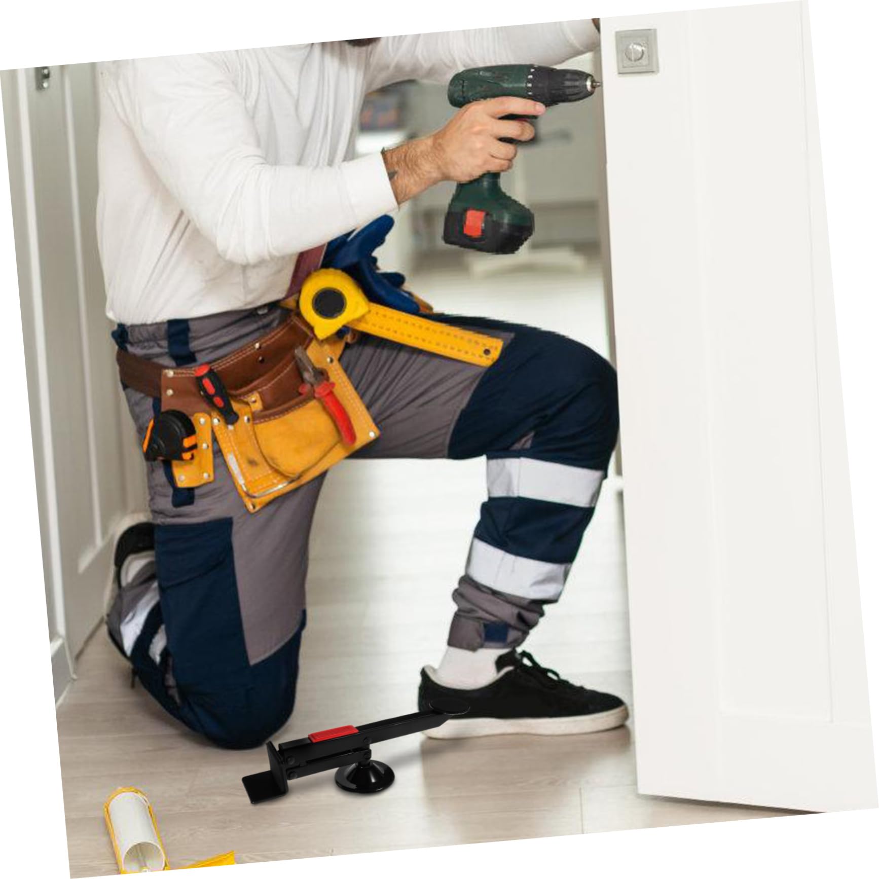 Veemoon Strumento di Sollevamento Porte a Pedale Utensile Manuale per Installazione Porte in Legno Supporto per Installatori e Carpentieri