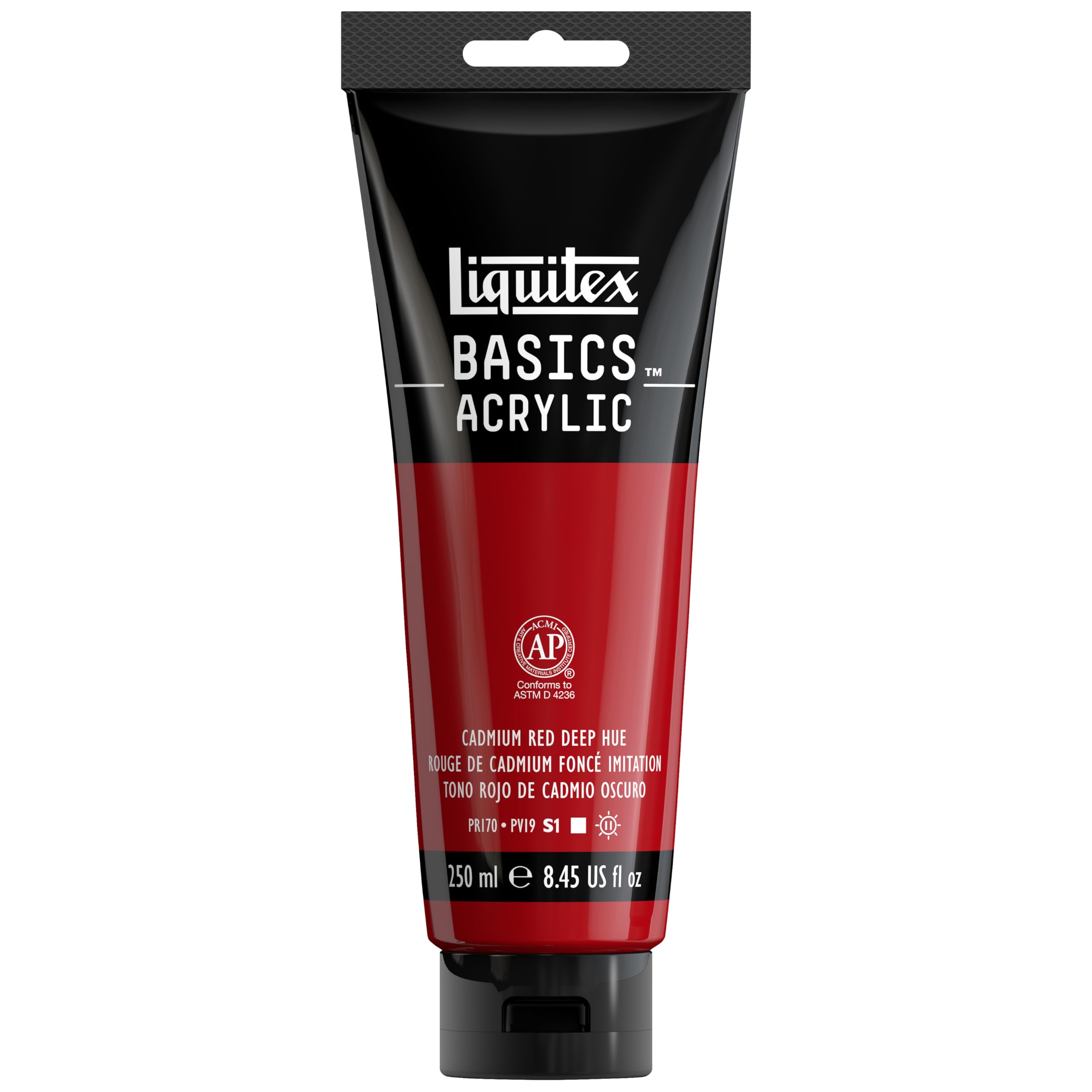BASICS Acrylic Paint, 8.5-oz Tube, Cadmium Red Deep Hue | Medium Viscosity, Satin Finish,…
