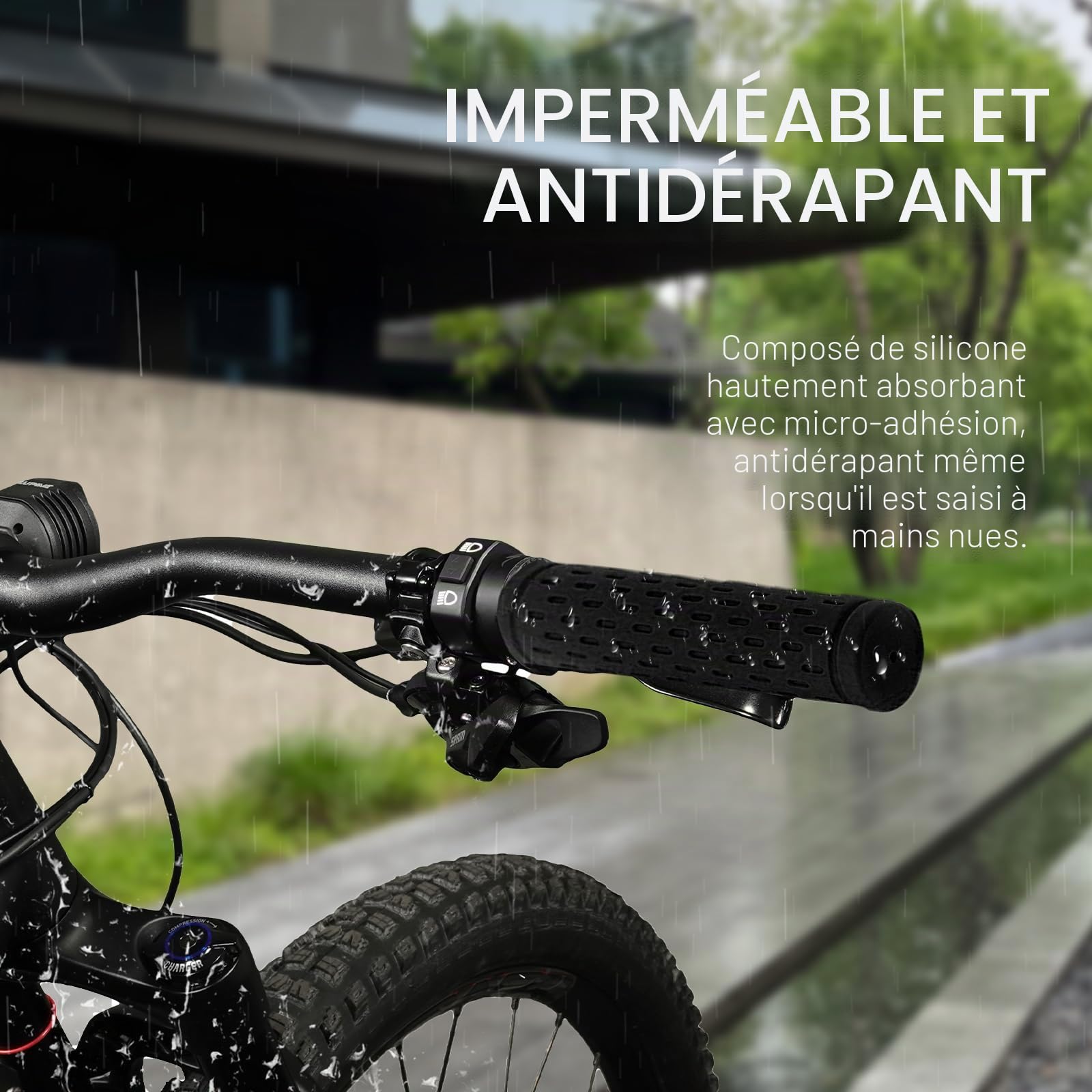 GOCUODE Poignées Vélo Ergo 22 Mm – Caoutchouc Antidérapant, Lot 2 – Pour VTT, BMX, Scooter, Enfants Adultes – Noir, Orange, Marron