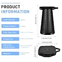 MINAG,Square Portable Stool - Lightweight Yet Sturdy with 400lbs Load Capacity, Upgraded Foldable for Camping, Fishing, Hiking, BBQ (Black) gallery image