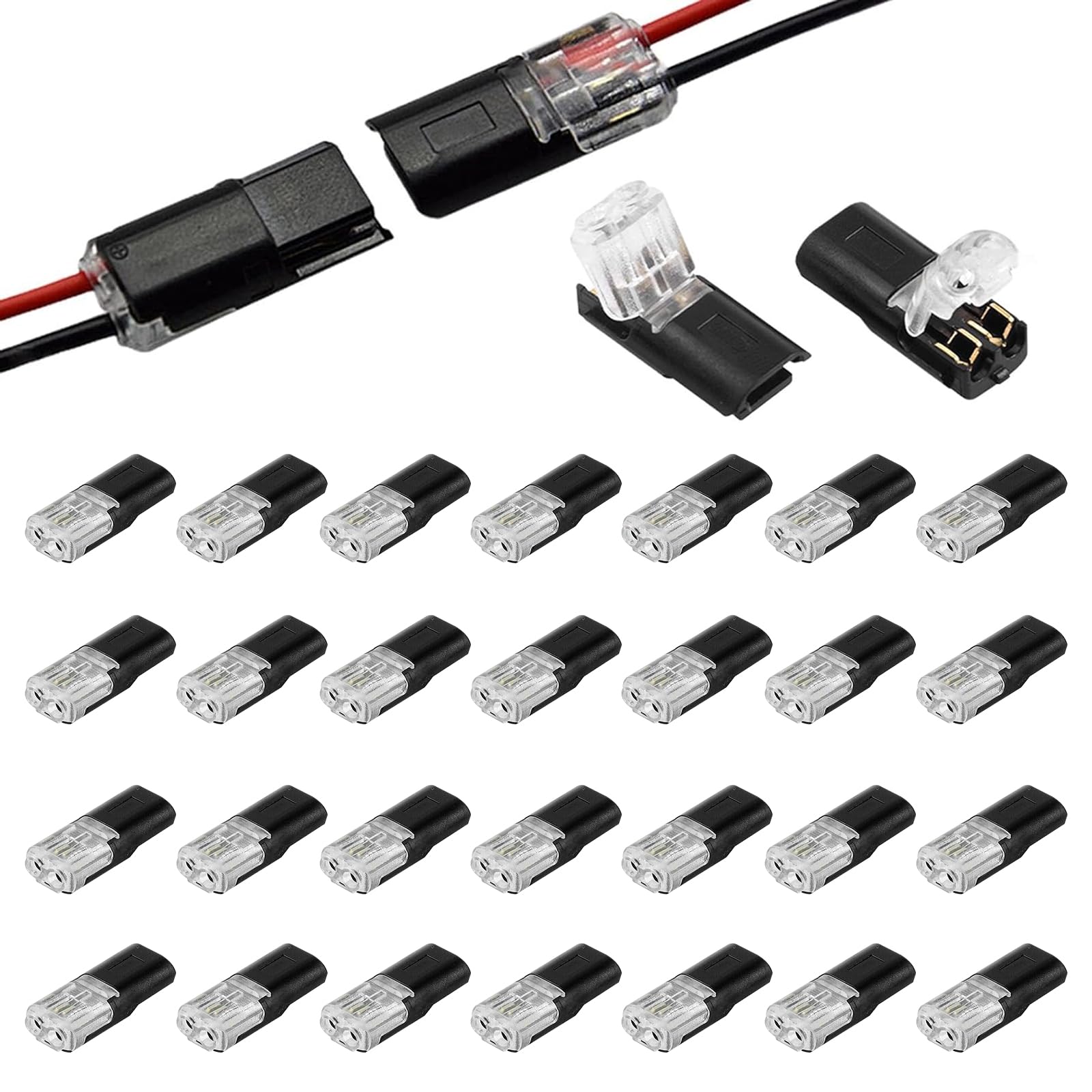 天童木工　コネクタ Amazon.co.jp: 配線コネクター30個セット 2針低圧汎用コネクタ18-22AWG