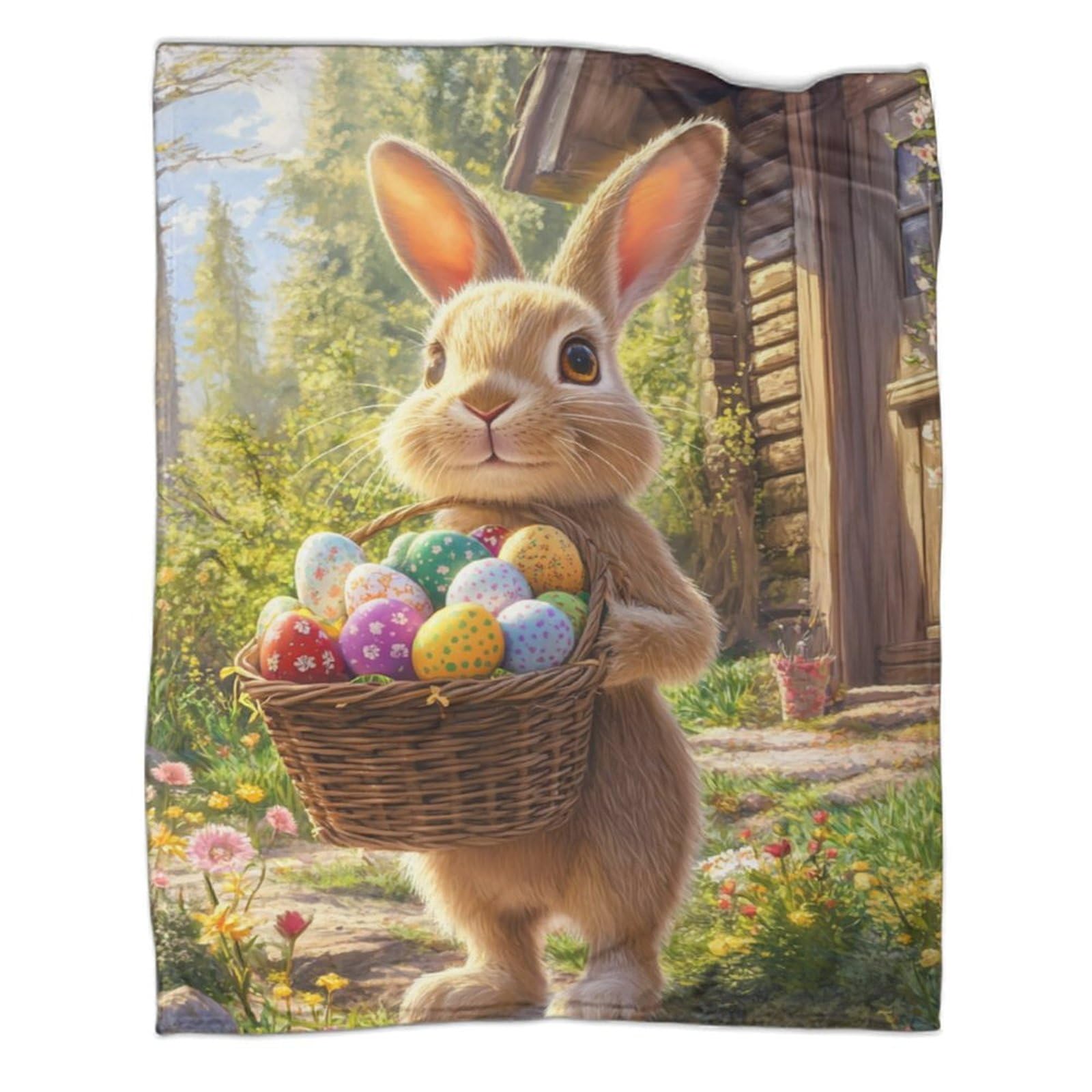 Couverture de Pâques 3D douce et chaude en flanelle légère pour voyage et canapé