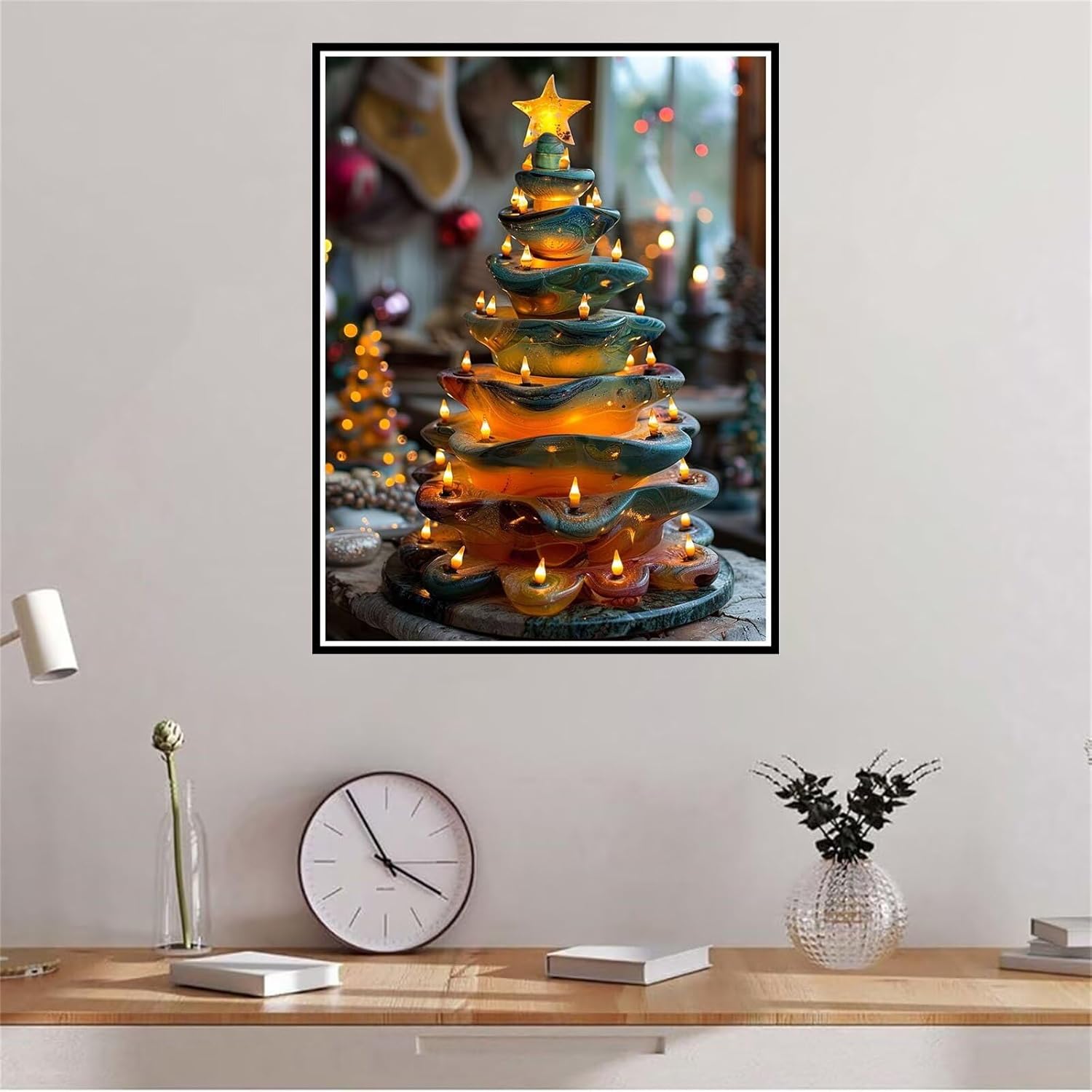 Christmas Diamond Art Kits for Adults, Round Full Drill Diamond Painting Kits for Beginners Gem Art Painting Kits, Christmas DIY 5D Diamond Dots Painting with Diamond Arts and Crafts for Decor 24x32in