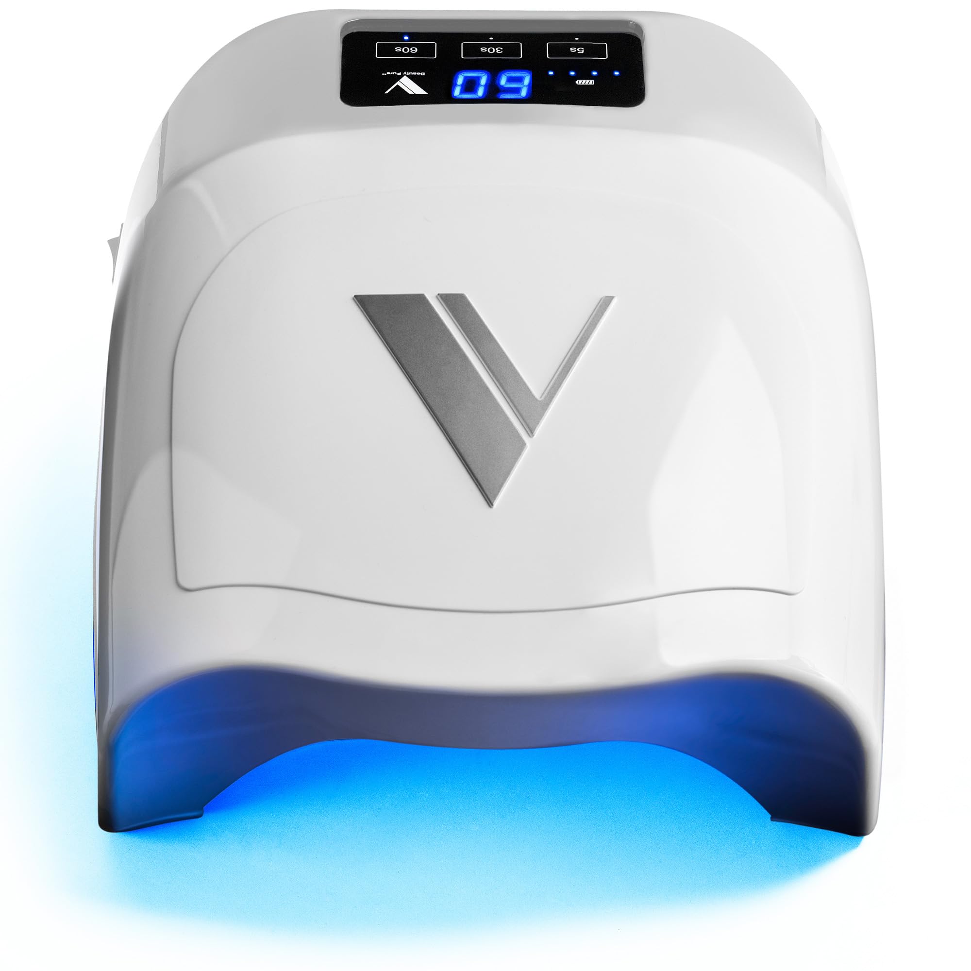 V Beauty Pure Cordless UV Nail Lamp (White) - 36W Portable UV Light for Gel Nails with Multiple Timer Settings - LED Curing Light Nail Polish Dryer for Professional Nail Art, Salon & Home DIY