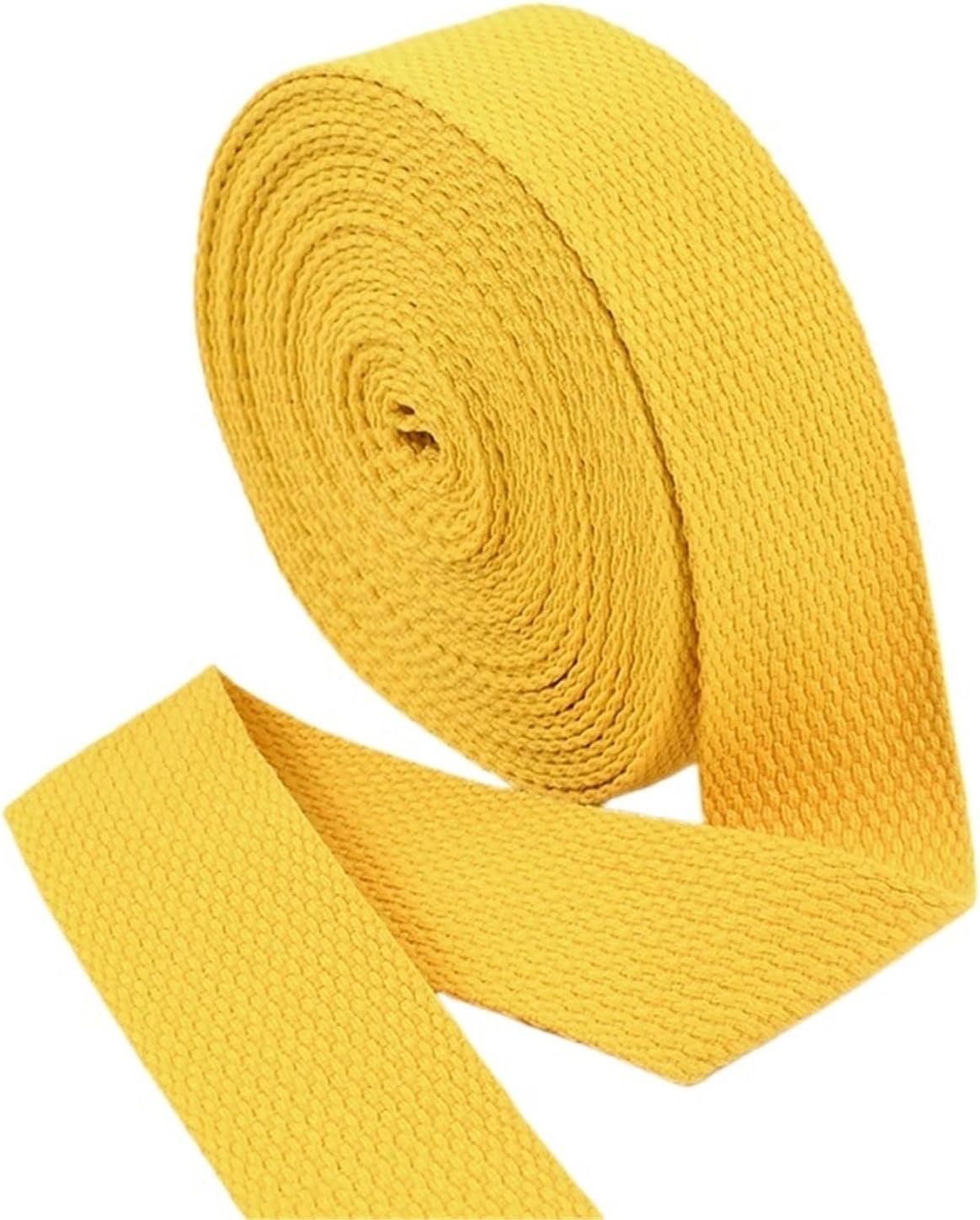 Bias Tape for Sewing 4Meters 20-50mm Canvas Cotton Webbing Ribbon Strap Sewing Bag Belt Garment Bias Binding Band Backpack Decor Tape Craft Accessory(Yellow,US 16)