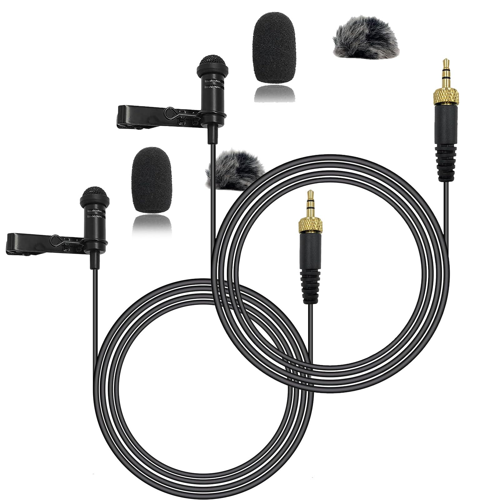 2-pakiety mikrofonów krawatowych Lavalier z przewodowym mikrofonem kondensacyjnym wszechstronnym do nadajnika bezprzewodowego Sennheiser EW100 G4 G1 G2 G3, EWD1, ME2, ME3, ME4 (2-pakiety wtyk