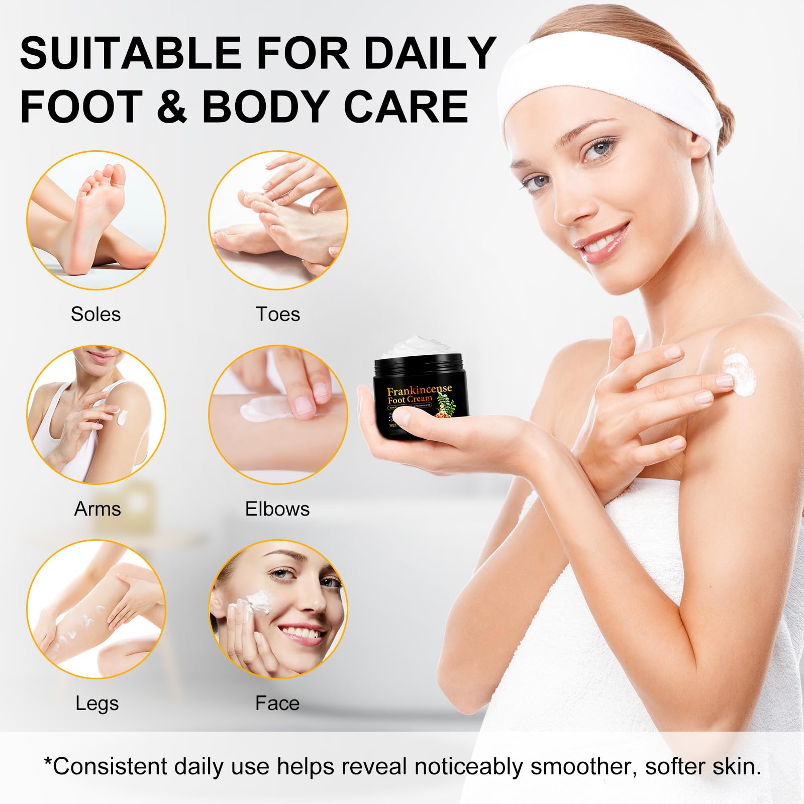 Crème pour Pieds Fatigués - Soin Réparateur à l‘Encens et Menthe Pure, Apaisement Intense de la Voûte Plantaire - 150g