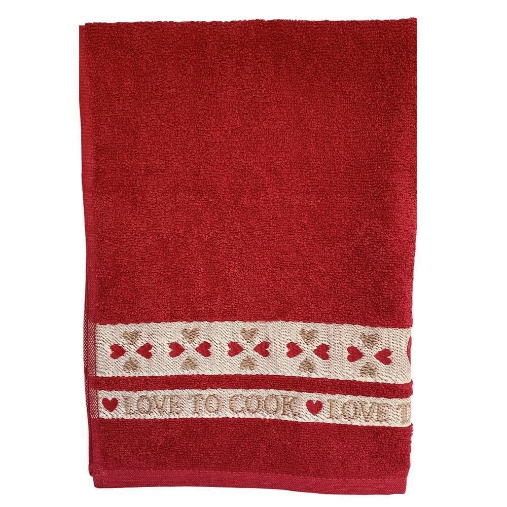 Riggs Love to Cook Red Kitchen Tea Towel - Pack of 2
