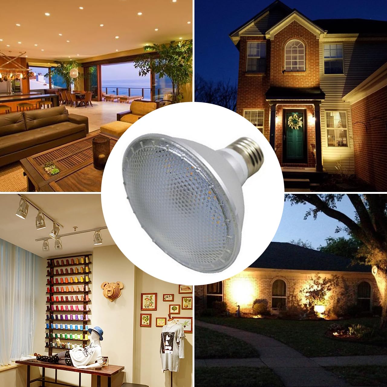PAR38 Flutlicht-LED-Leuchtmittel, 18 Watt, dimmbare Glühbirne (150 Watt Äquivalent), 1800 Lumen Strahler, AC 220 V–240 V, E27-Sockel, 10%–100% Helligkeitseinstellung (8 Stück)
