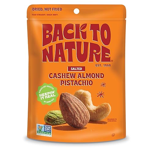 Back To Nature Non-Gmo Trail Mix mezcla de pistacho de almendras y anacardos 9 onzas