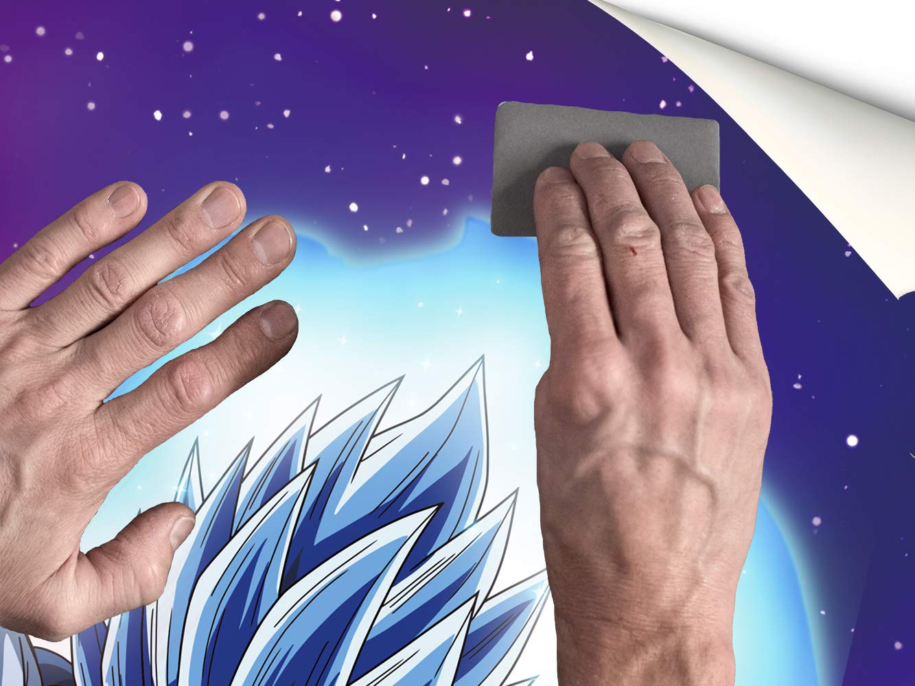 Oedim Fotomural Vinilo Adhesivo Dragon Ball Super Goku y Vegeta, Producto Oficial, Vinilo Adhesivo Decorativo para Habitaciones, decoración para Paredes, DBS