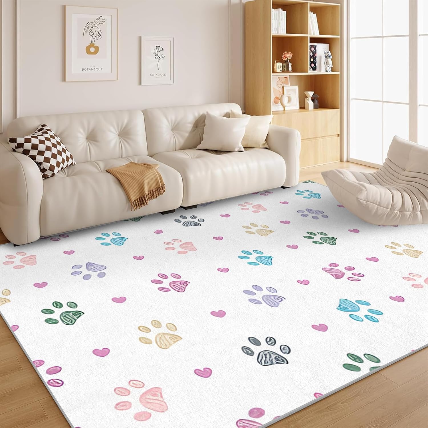 Plants 5x7 Rug - Forest Rug 2x3 - Vintage Area Rug for Living Room Bedroom, Green Carpet, Washable & Non Slip & Soft Small Entrance Rugs for Women Teens A95