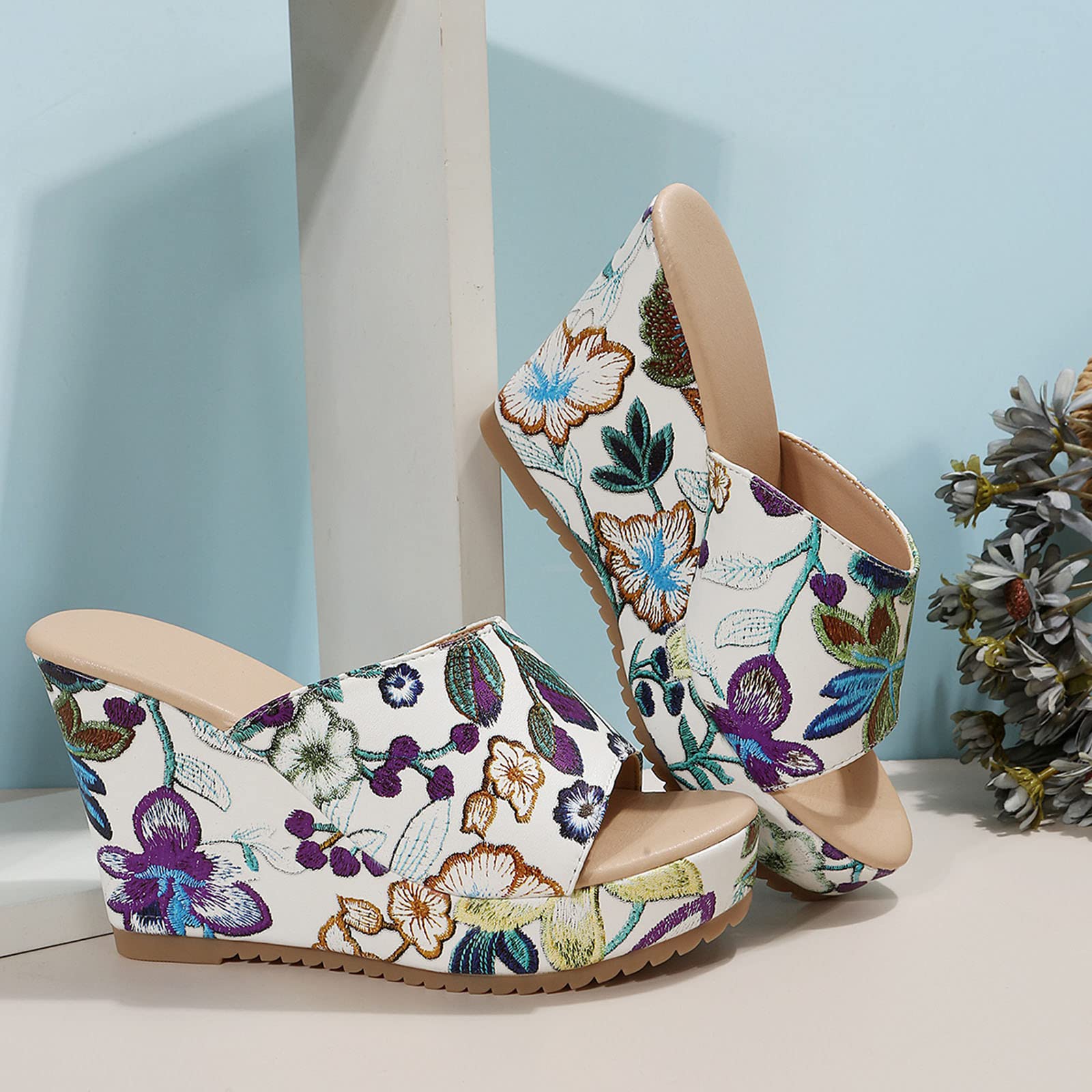 Sandalias De Plataforma De Cuña Simple Para Mujer, Zapatos Planos