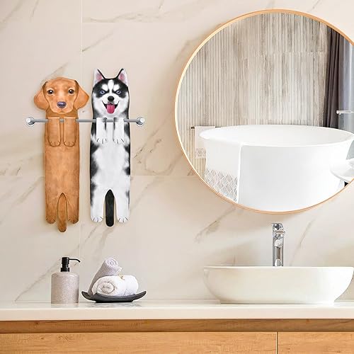 Miniatura 5 de AGRIMONY Divertidas toallas de mano de perro Husky para cocina y baño, regalos para mujeres, perros, papá, regalos para hombres, Día de la Madre,