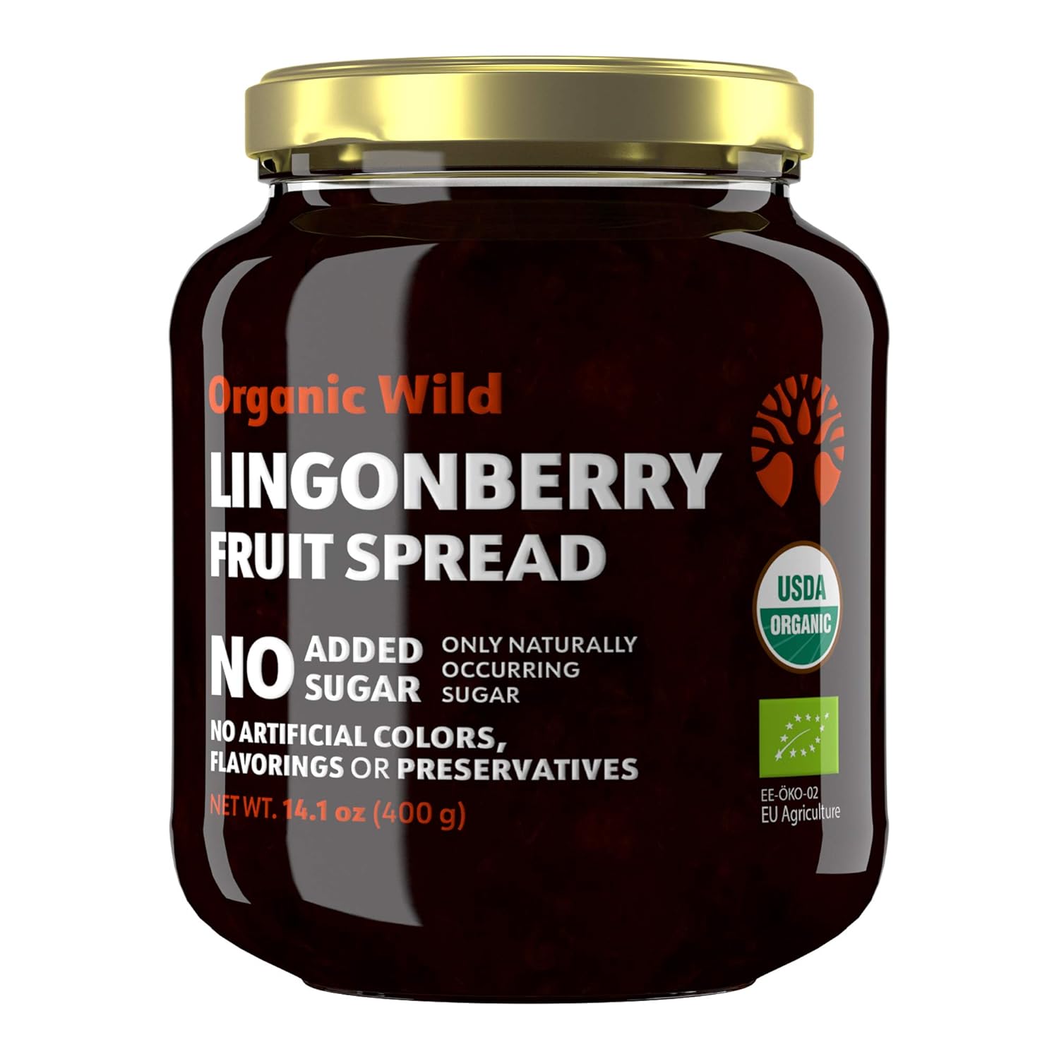 LOOV Organic Wild Lingonberry Jam, 14.1 Ounces, Nepal Ubuy