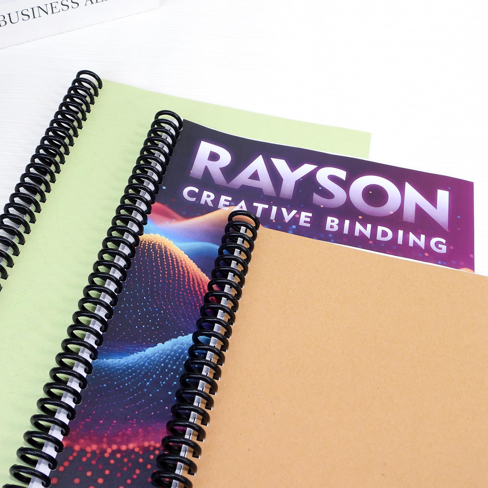 RAYSON Anneaux reliure plastique, A4, Reliures Jusqu'à 75 Feuilles, 12 mm, 34 Anneaux, Noir, Lot de 30