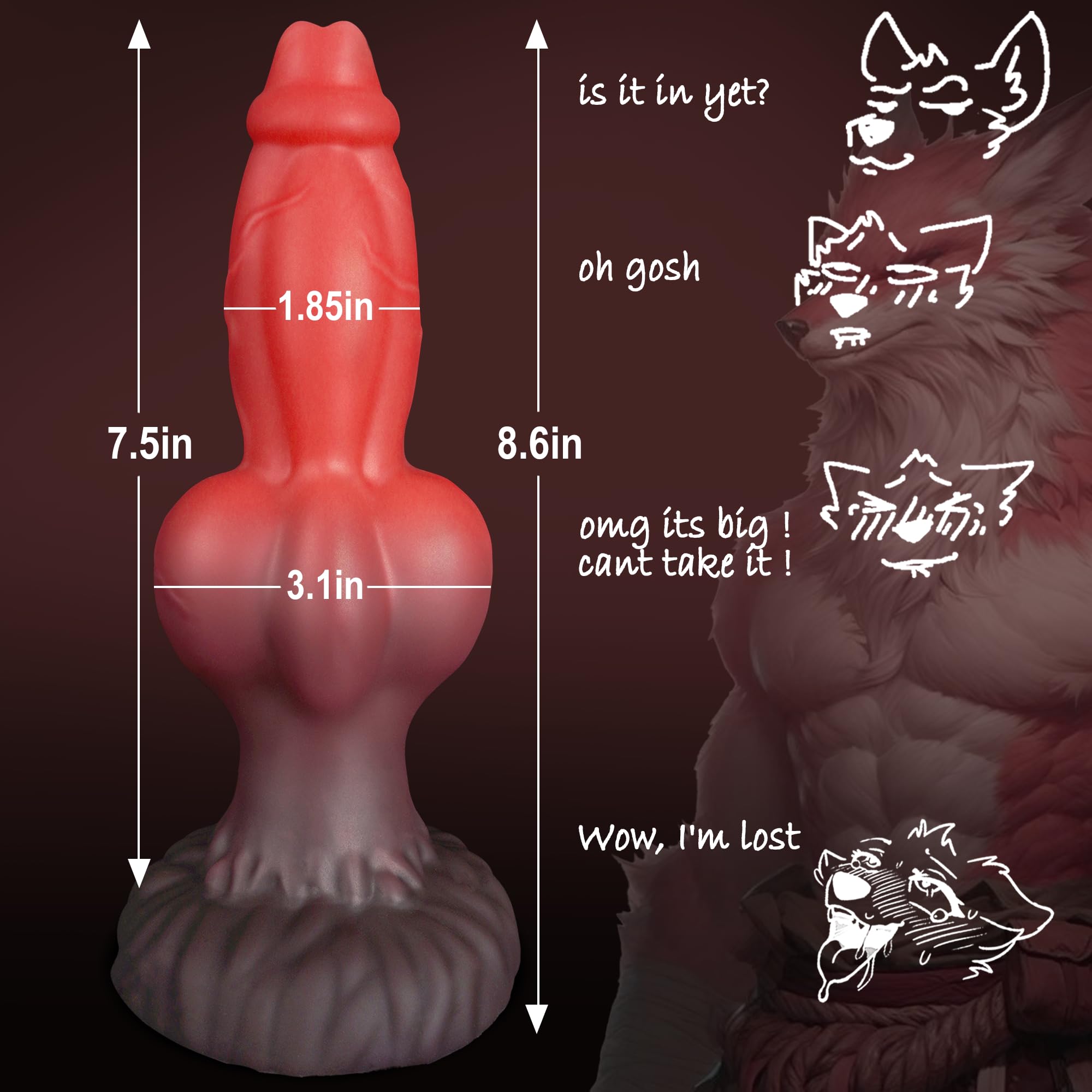 Monster Dildo Fantasy Dragon Dildo with Big Knot, 8.6" Thick Animal Dog Knot Dildos Anal Toys with Strong Suction Cup, Silicone Horse Alien Dildos for G Spot Prostate Play, Adult Sex Toy for Women Men