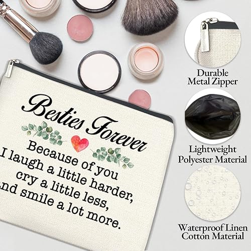Miniatura 3 de Bolsa de maquillaje para regalar a los mejores amigos, regalos de amistad para mujeres amigas, regalos de cumpleaños, Navidad, graduación, bolsa de